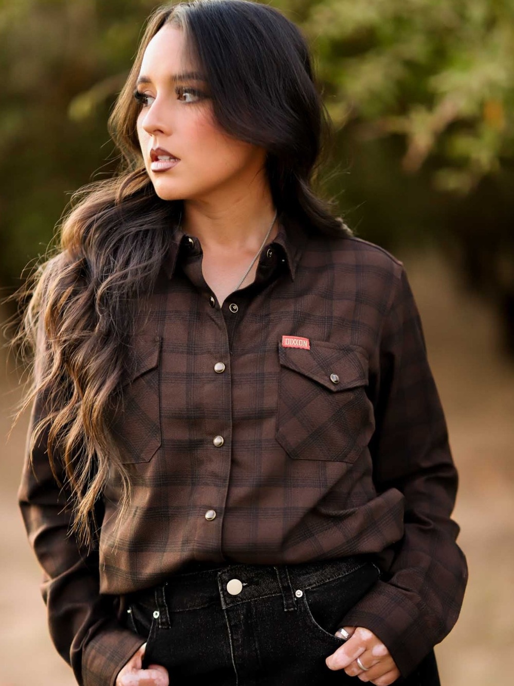 DIXXON Women’s Tobacco Brown Plaid Button-Down Shirt Size 2XL Excellent!